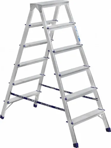 Стремянка алюминиевая двухстороння 6 ступеней  (AD7206) (ALUMET)