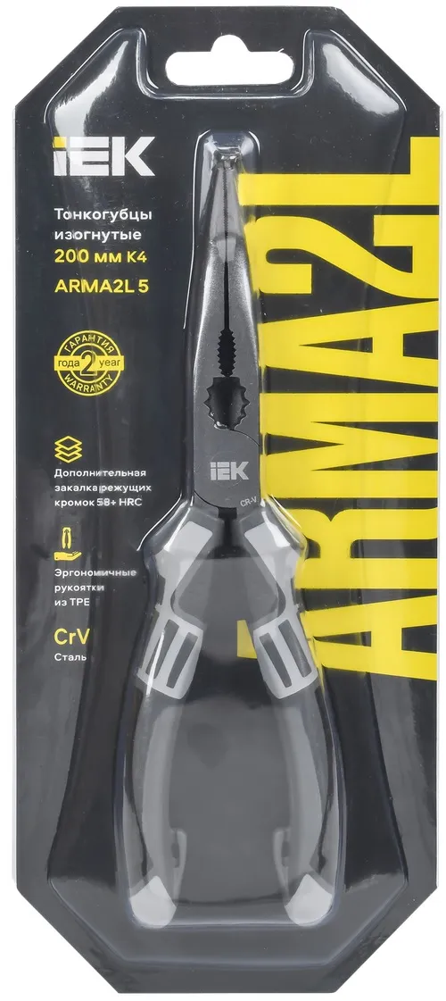 ARMATOOL Тонкогубцы изогнутые 200мм K4 IEK
