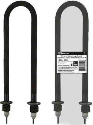 ТЭН водяной 2,5кВт (ТЭН-60, 220V, штуцер G1/2, Ф2) углеродистая сталь (TDM)