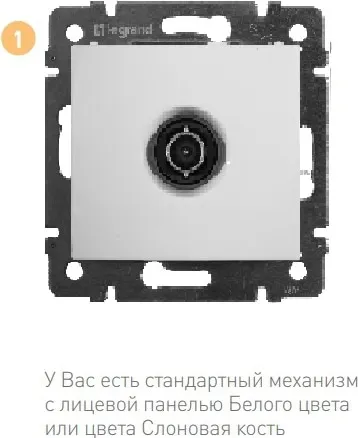 Лицевая панель розетки TV Алюминий Valena LEGRAND