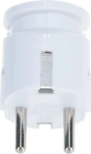 Вилка угловая с/з 16А Белая UNIVersal