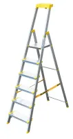 Стремянка алюминиевая анодированная 6 ступеней проф., с орг. (AS706AK015) (ALUMET)