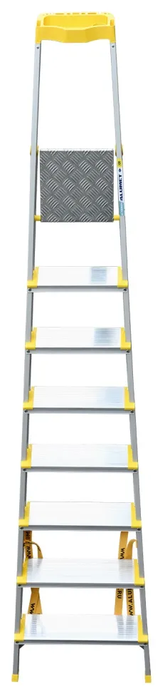 Стремянка алюминиевая анодированная 8 ступеней проф., с орг. (AS708AK015) (ALUMET)