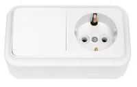 Блок ОУ 1кл. выкл.+ розетка с/з Белый Пралеска Bylectrica