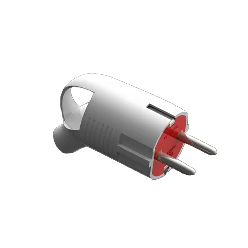 Вилка с кольцом с/з 16А Белая OVIVO