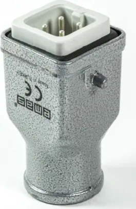 Вилка переносная 4 полюса, 10А, верхний ввод PG11