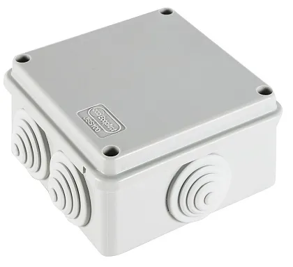 Коробка распред. о/п 100х100х55 IP55 БЕЛАЯ 6 сальников, без галогена, ПВ-0, JBS100 Ecoplast (90)