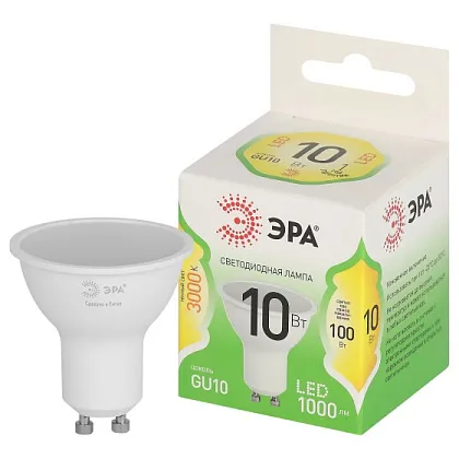Лампа LED MR16 GU10 3000К 10Вт софит GREEN LINE ЭРА