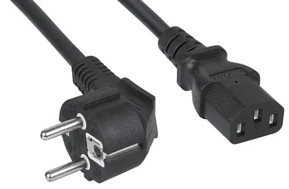 Кабель питания RIPO  1.2м, Schuko-C13 (3*0.5 mm2)  6A, черный, угловая вилка, с заземлением