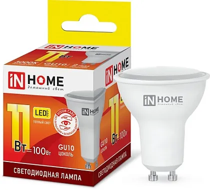 Лампа LED MR16 GU10 3000К 11Вт 820Лм IN HOME