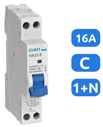 АВДТ NB2LE C16/1+N 30мА, 1 мод. тип АC, 6кА CHINT