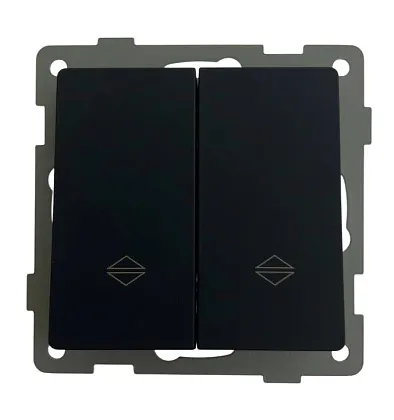 Выключатель жалюзи 2-кл. чёрный U2B-019 SoftTouch "Uno" AWSproducts