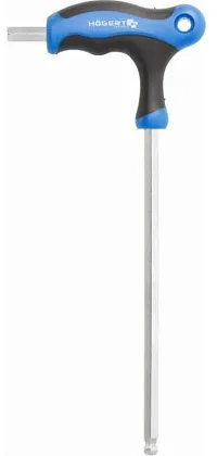 Ключ шестигранный Т-образный с шаровым наконечником 8мм HOEGERT, ком