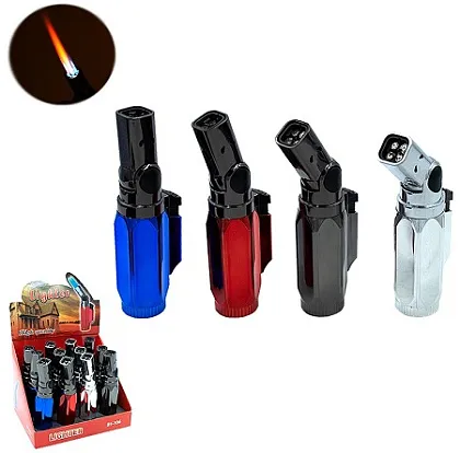 Зажигалка горелка газовая ТУРБО 4-сопла металл корпус BS-106