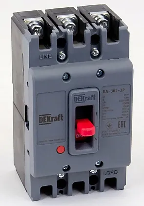 Автоматический выключатель ВА-302 80A 25кА 3p. Dekraft