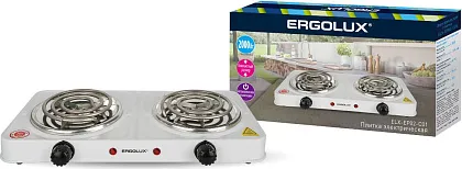 Плитка электрическая 2 конф. 2кВт спираль белая ELX-EP02-C01 (ERGOLUX)