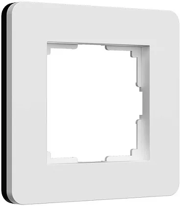 Рамка 1-я Белый/Черный (soft-touch) Split WERKEL