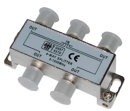 Сплиттер 4 ТВ краб под F-разъем серебро 10/500