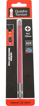 Бита 1/4" Ph2х150мм магнитная (1 шт) Quadro Torsion