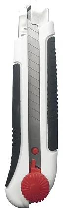 Нож с лезвием 25 мм, SK5, обрезиненный, ABS+TPR, винт. фиксатор "Монтажник"