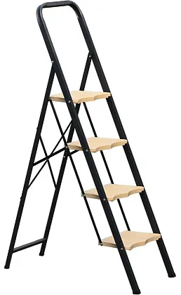 Стремянка стальная 4 ступени пластиковые широкие (MK804P) (ALUMET)