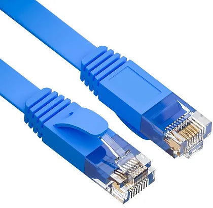 Патч-корд 1,8м UTP Cat.6e RJ45 Cu синий плоский (RIPO)