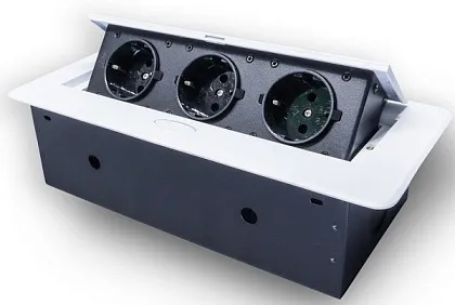 Выдвижная гор. розетка 3 Euro 16A, Белый RocketSocket