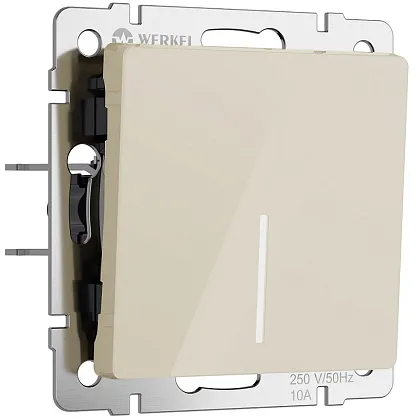 Выключатель 1-кл. с подсветкой Айвори акрил WERKEL