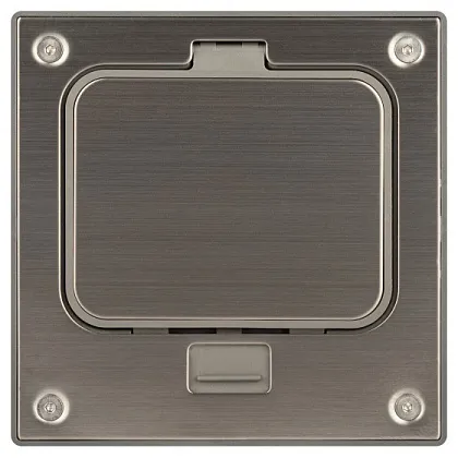 Люки ОФИС 18-6001-03 IP66 в бетон с розеткой защёлка серый ЭРА