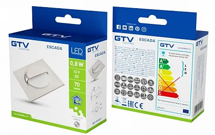 Светильник светодиодный лестничный ESCADA 0,8 W, 70 lm, 4000K, DC12V, IP20, круглый, инокс, провод 1