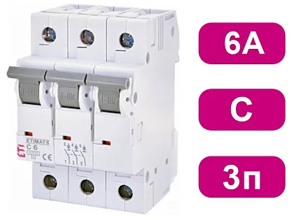 Автоматический выключатель ETIMAT6 C6/3 6кA ETI