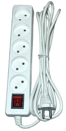 Удлинитель бытовой 5гн. 3м б/з с выкл. ПВС 2x0,75mm2 AWS-H05K-3 AWSproducts