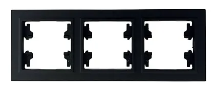 Рамка 3-я чёрная горизонтальная U2B-031 SoftTouch "Uno" AWSproducts