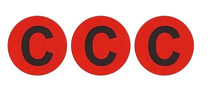 Знак безопасности символ "C" d=20мм красный (уп./100 шт) HLT, уп