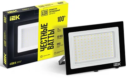 Прожектор LED СДО06 4000К 100Вт 8000Lm IP65 черный IEK