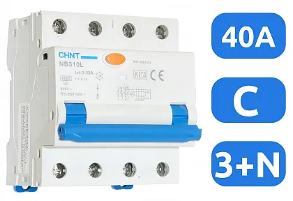 АВДТ NB310L/3N C40/3+N 30мА, тип А, 6кА CHINT
