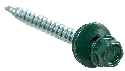 Саморез кровельный 5,5*19 темно-зелен. со сверлом (14 шт.) (Стройбат), уп