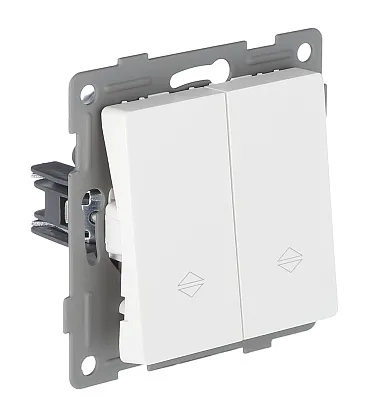 Выключатель жалюзи 2-кл. белый U1A-019 SoftTouch "Uno" AWSproducts
