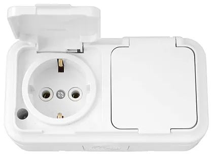 Розетка ОУ 2-я с/з IP54 Белый Пралеска Bylectrica