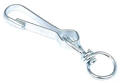 Карабин с вертлюгом тип А 50 мм (белый цинк 2 шт) (Стройбат), уп