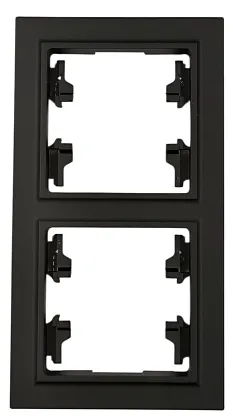 Рамка 2-я чёрная вертикальная U2B-029-2 SoftTouch "Uno" AWSproducts