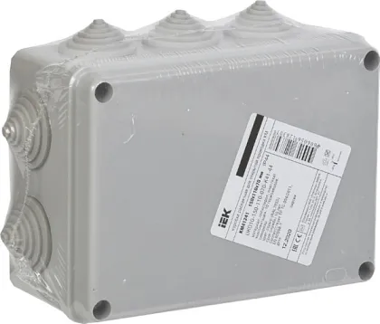 Коробка распред. о/п 150х110х70 IP44 СЕРАЯ 10 сальников КМ41241 IEK (30)