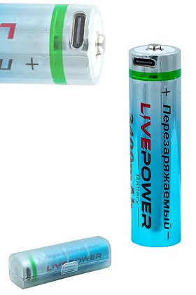 Аккумулятор 18650 3400mAh LTP-18 встроенный разъем micro usb