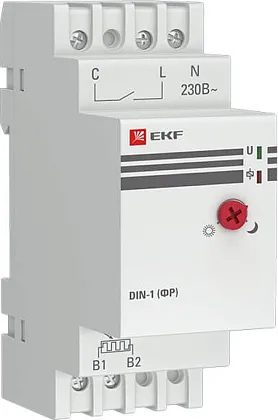 Фотореле с выносным датчиком DIN-1 (ФР) 2-100Лк 25А 3000Вт PROxima