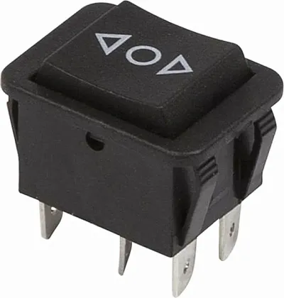 Выключатель клавишный 250V 15А 6c (ON)-OFF-(ON) чёрн. б/фикс Rexant