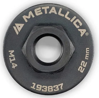 Супер-Гайка для УШМ М14, под рожковый ключ 22 мм, с вращающимся фланцем 22,2 мм, METALLICA Optima