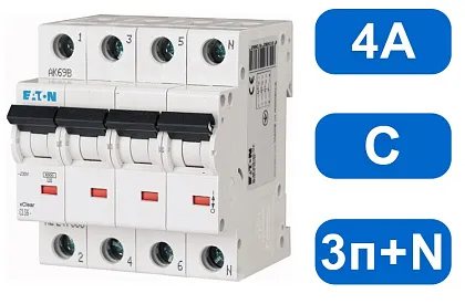 Автомат CLS6-C4/3N (C) 4А 3+N