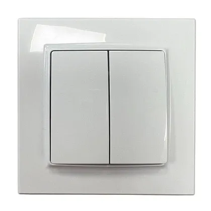 Выключатель 2-кл. белый SD-P1005W "Standard" AWSproducts