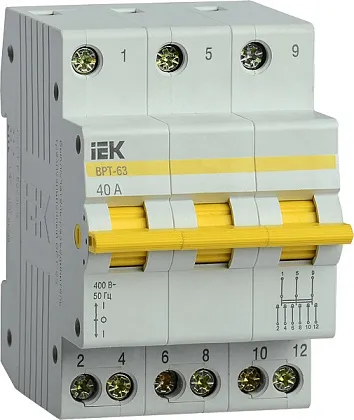 Выключатель-разъединитель трехпозиционный ВРТ-63 3P 40А ИЭК