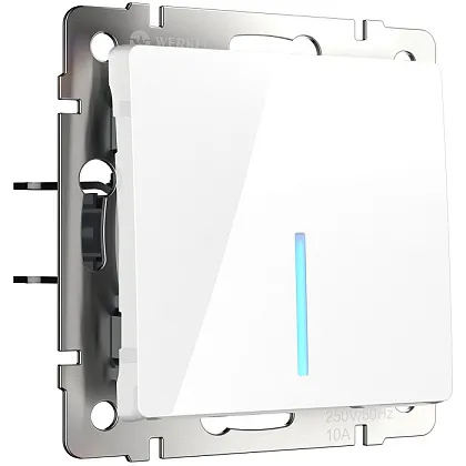 Выключатель 1-кл. с подсветкой Белый WERKEL